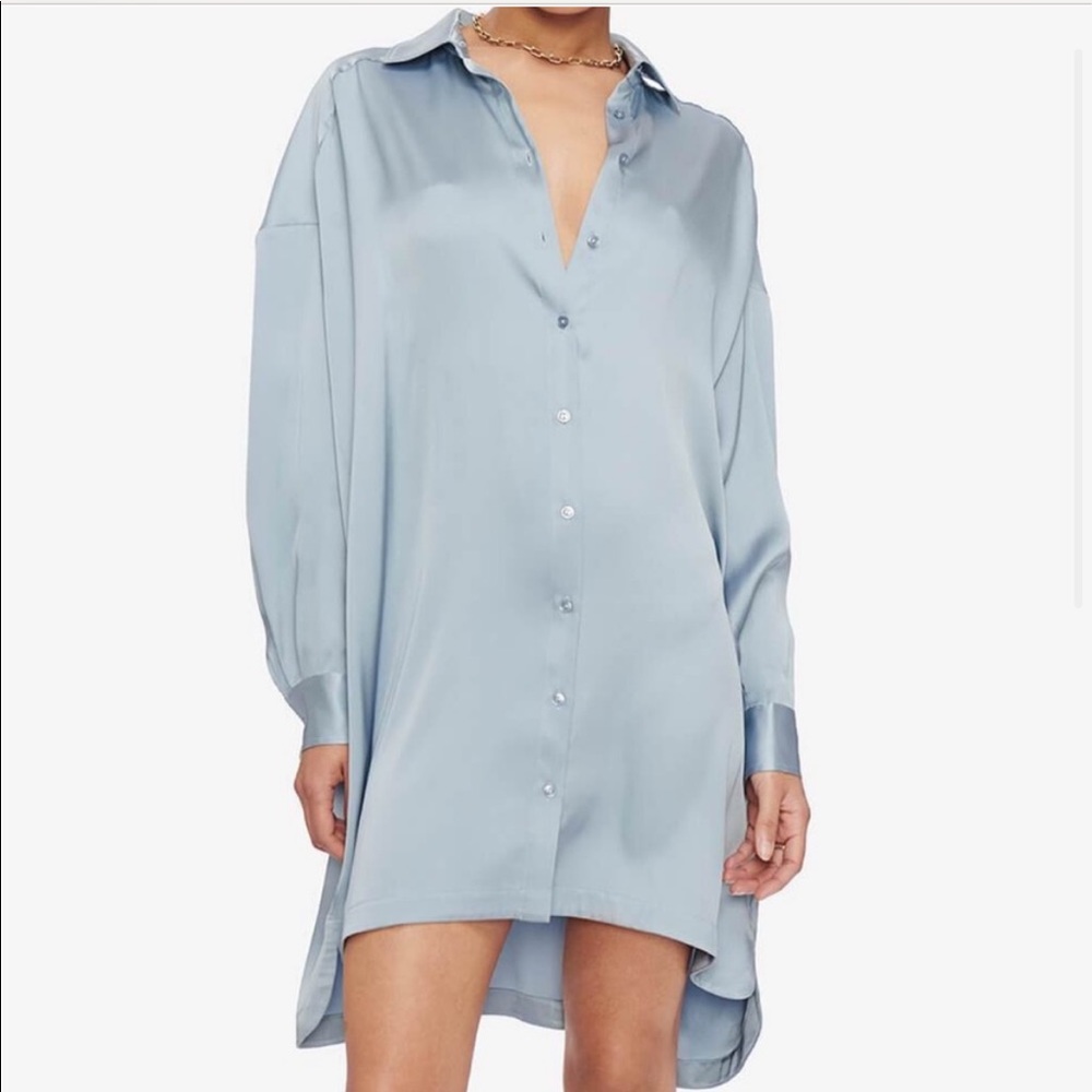 Anine Bing Silk Shirt Dress